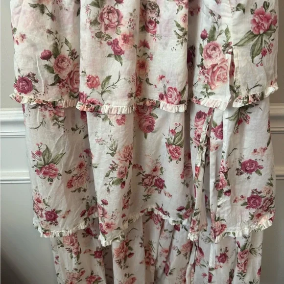 Altar'd State Pink Floral Tiered Maxi Dress size small - Picture 10 of 12